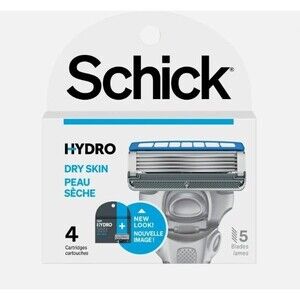 Schick Hydro 5-Blade Skin Comfort Dry Skin Men's Razor Blade Refill 4 Ct